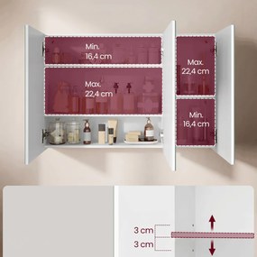 Zrcadlo, mdf, bílá, AZR-E1132 WT