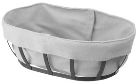 Fekete-szürke péksüteményes kosár textil béléssel, 16 x 25 cm - Hendi
