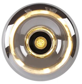 Art Deco mennyezeti lámpa fekete füstüveggel - Busa