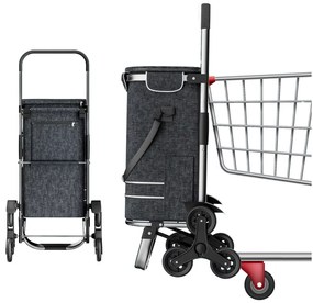 Jurhan COMFORT bevásárlótáska lépcsőjáró kerekekkel, 50l, fekete