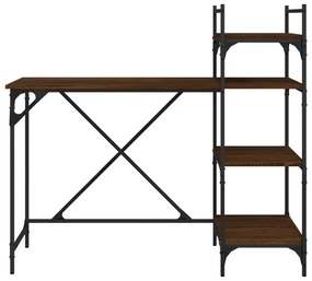 barna tölgyszínű számítógépasztal polcokkal 120x47x109 cm