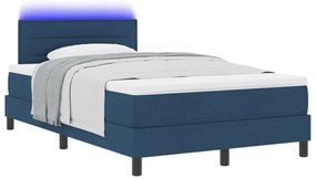Boxspring Ágy Mattress-szel és LED Kék 120x200 cm Szövet