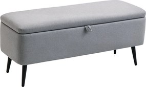 HOMCOM Tároló Pad, Kárpitozott Pad Tárolóval, Vászonhatású, Ágy Padacél Lábakkal, Nappaliba, Előszobába, Hálószobába, max. 150 kg teherbírás, 101 x 38