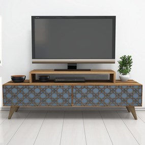 TV asztal/szekrény Curio (dió + kék). 1071859