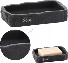 Fekete Fürdőszobai Szappantartó Dekoratív szabadon álló modern kőhatású