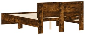 füstös tölgy színű ágykeret fejtámlával 120 x 200 cm