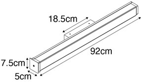 Fürdőszobai fali lámpa sárgaréz 92 cm LED-del IP44 - Cascada