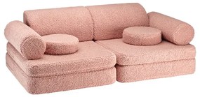 Rózsaszín buklé gyerek kanapé 132 cm Settee – Wigiwama
