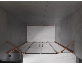 Mexen Velar Duo, tolózuhanyajtó nyitáshoz 160 cm, 8mm szürke üveg, rózsaszín arany, 871-160-000-42-60