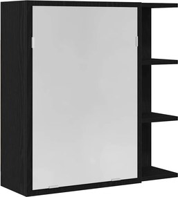 vidaXL Fürdőszobai tükörszekrény Fekete tölgy 62,5 x 20,5 x 64 cm