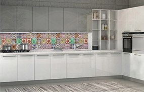 Fotótapéta Flizelin Mozaik Virágok Geometria Díszek Csempe 250x60 +ragasztó