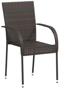 vidaXL 4 db barna rakásolható polyrattan kültéri szék