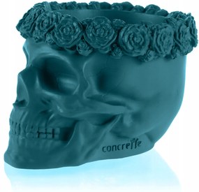 Koponya Virágok Sötét Türkiz Poli Virágcserép 9 cm
