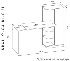 Íróasztal Yagiz - Anthracite