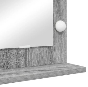Sminktükör LED Fényekkel Szürke Sonoma 100x45x18 cm