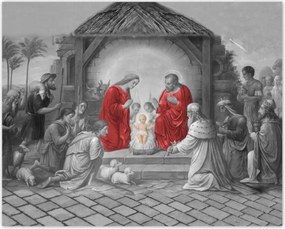 Poszterek 50x40 Szent család piros