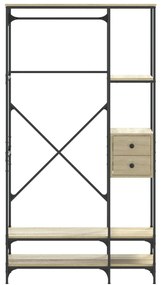 vidaXL sonoma tölgy szerelt fa ruhatartó polcokkal