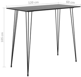 Fekete bárasztal 120x60x105 cm