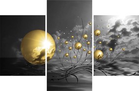 Okker gömbök képe (90x60 cm)