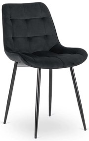 Fekete Bársony Étkezőszék. CHRIS