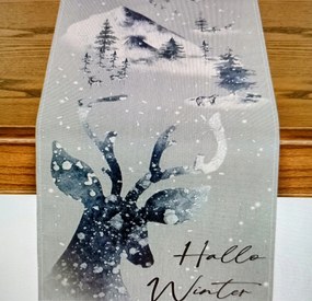 Karácsonyi asztalterítő textil téli dekoráció 40 x 300 cm