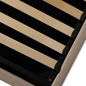 Ágy 180x200 cm méretben, ágyneműtartóval, bézs színben, kordbársony kárpittal MARSYLIA