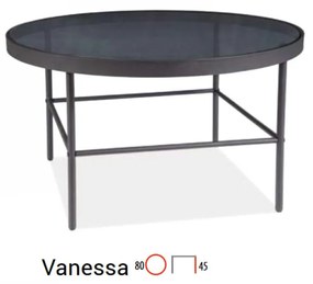 Vanessa fekete dohányzóasztal 80cm