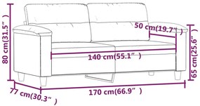 kétszemélyes krémszínű mikroszálas szövetkanapé 140 cm