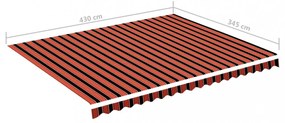 narancssárga és barna csere napellenző ponyva 4,5 x 3,5 m