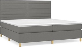 vidaXL sötétszürke szövet rugós ágy matraccal 200 x 200 cm