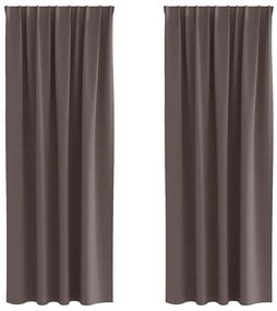Függönyök függönyökkel 2 pcs sötétbarna 245x140cm Poliészter