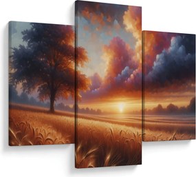 Kép – Naplemente a mezőn (90x60 cm)