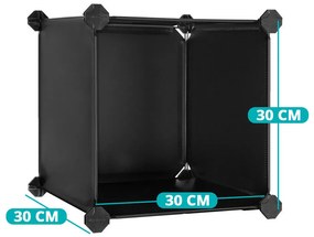 Kombinálható tároló kocka 15db, fekete