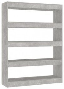 betonszürke könyvszekrény/térelválasztó 100 x 30 x 135 cm