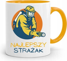 Sárga Bögre Tűzoltónak Legjobb Tűzoltó Ajándék fényképes nyomtatással