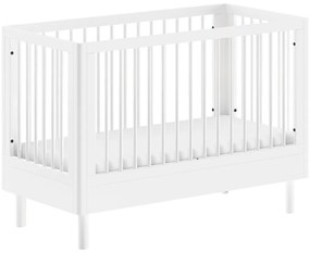 Fehér bükkfa babaágy állítható magassággal 60x120 cm Forrest – Vipack