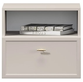 Lorini fali éjjeliszekrény 45 cm - kasmír / arany T-bar fogantyú