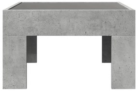 betonszürke végtelen hatású LED-es dohányzóasztal 50x50x30 cm