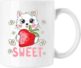 Bögre Cica Sweet Kedves Fehér 330ml