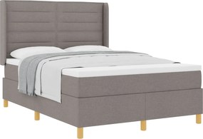 vidaXL Boxrugós ágy matracmal fejtámlával Tópszínű 140 x 190 cm szövet