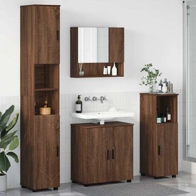 Fürdőszoba bútor szett 4 pcs barna tölgy 61 x 35 x 64 cm