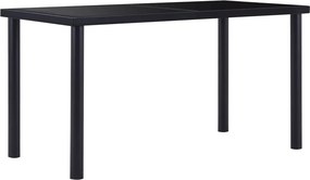 vidaXL fekete edzett üveg étkezőasztal 140 x 70 x 75 cm
