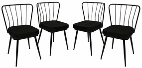 Yildiz Black and Black étkezőszék szett, 4 db, 4 db