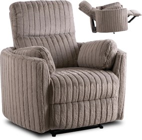 Dönthető fotel szürke plüss szövet, RAUL