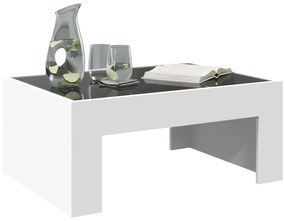 fehér végtelen hatású LED-es dohányzóasztal 70 x 50 x 30 cm