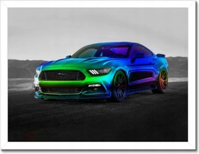 Poszter keretben 40x30 Szivárvány Ford Mustang Usa