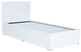 Egyszemélyes ágy 90 cm Kalabora (ágyráccsal) (tárolóhellyel) (fehér). 1108497