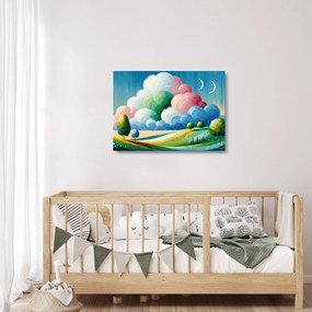 Üveg kép - Tájkép felhővel (70x50 cm)