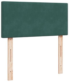 sötétzöld bársony ottomán ágy matraccal &amp; LED-ek 90x200 cm