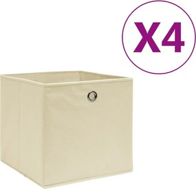 vidaXL 4 db krémszínű nem szőtt szövet tárolódoboz 28 x 28 x 28 cm